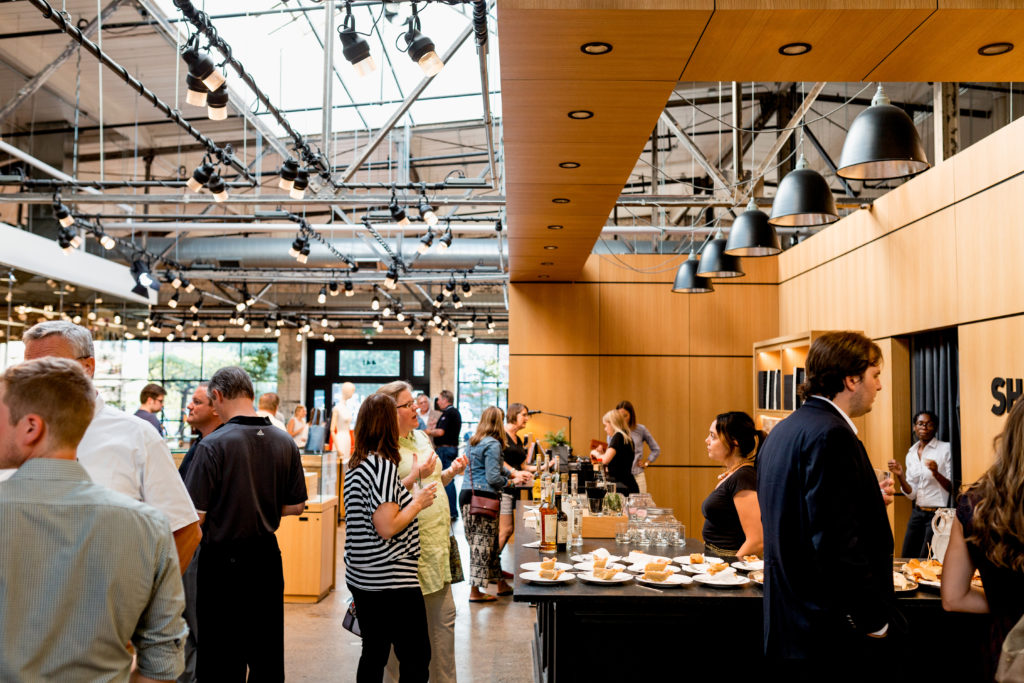 Casper's Catering spread at the SP reception at Shinola.